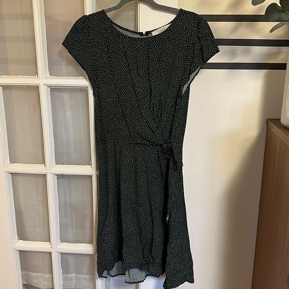 LOFT | Dresses | Loft Green Polka Dot Wrap Dress | Poshmark